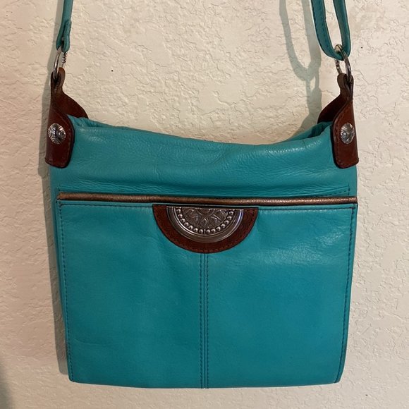 Brighton Shiloh leather cross body bag in jade - Picture 2 of 14